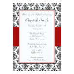 Black and Red Damask Bridal Shower Invitations